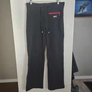 Roots Active Small Flare Leggings Women Black Sweatpants Joggers